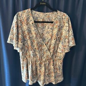 Floral V-Neck Blouse